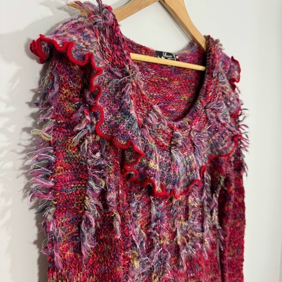 Chic Ruffled Knit Sweater in Multicolor - Picture 3 of 15
